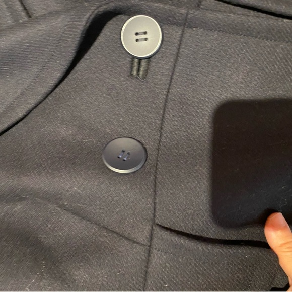 🇫🇷 Tara Jarmon / manteau navy blue parka pea coat wool coat 42 8 - Picture 4 of 5